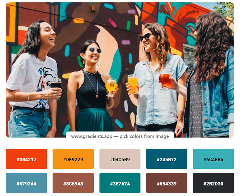 Gradients.app — احصل على لوحة الألوان من صورة